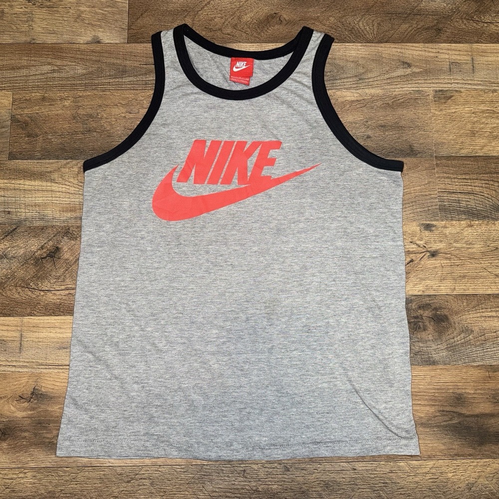 Nike Mens Ringer Tank Top Mens S Gray Black Red